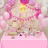 ELECLAND Plastic Table Covers 4pcs 137 x 274 cm Pink Rectangle PEVA view 5