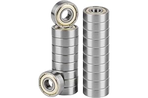 YAMASO 20pcs 608zz Bearings Set Deep Groove Ball Bearings Made of Bearing Steel for Skateboards Rollers 3D Printers etc