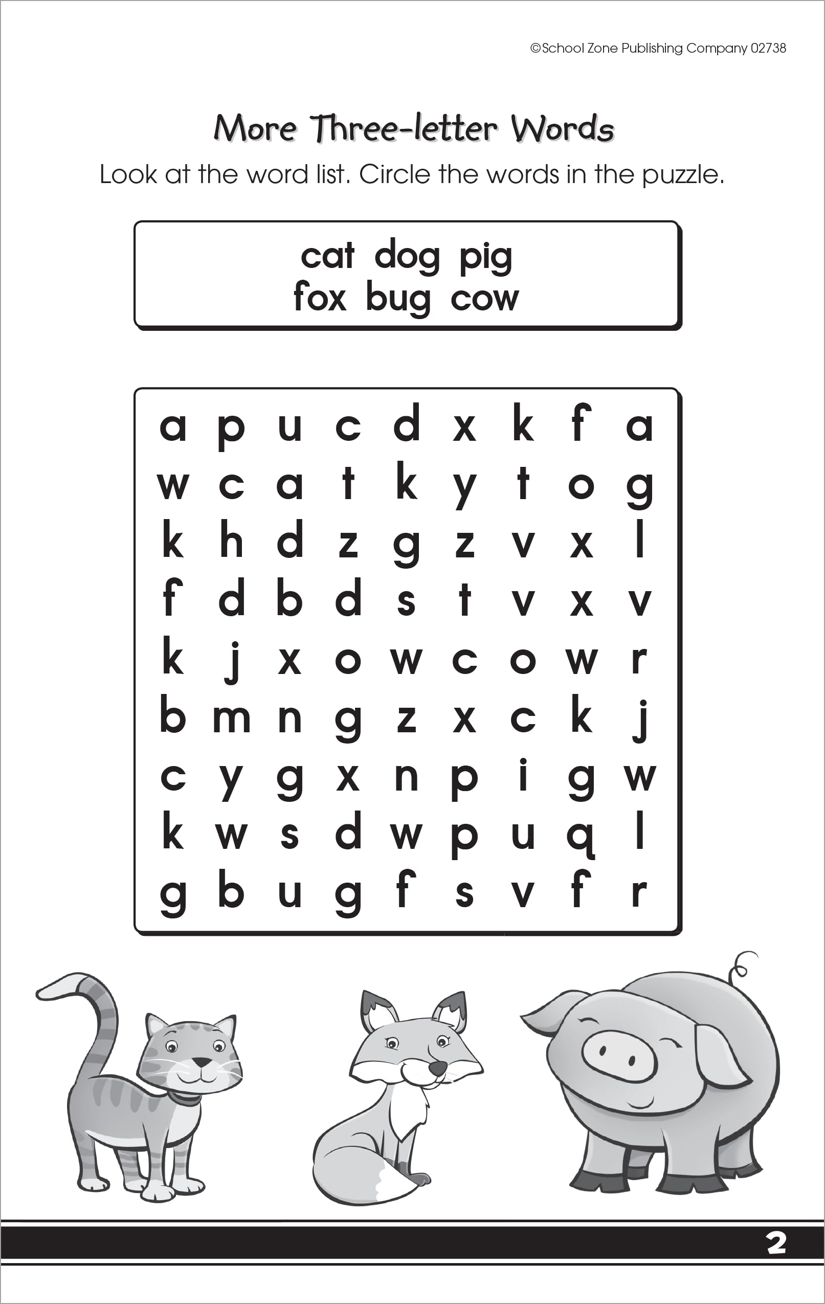 School Zone My First Word Searches Workbook: 48 Pages, Kindergarten, 1st Grade, Activity Pad, Search & Find, Word Puzzles, Ages 5 to 7 (Little Busy Book Series)