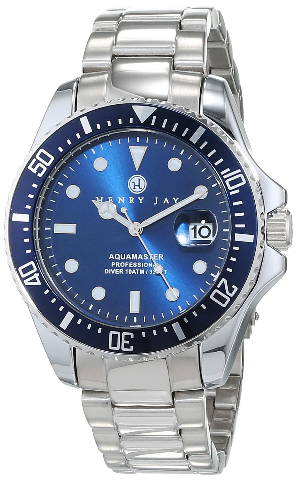 Henry Jay Mens Stainless Steel “Specialty Aquamaster” Professional Dive