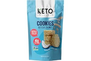 Keto Naturals, Buttery Coconut Cookies, Low Carb Snack, Keto, Atkins and Paleo friendly, Gluten free, Nut free, Vegetarian, 6