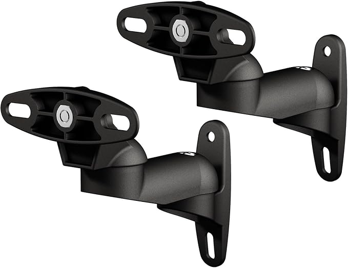 Lot De 4 Supports Muraux Pour Enceintes Satellites - Inclinaison Et Pivot Réglables - Poids Max 3,5 Kg - Universel