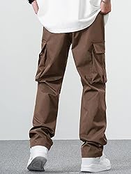 PLEPAN Men's Casual Cargo Pants Drawstring Hiking