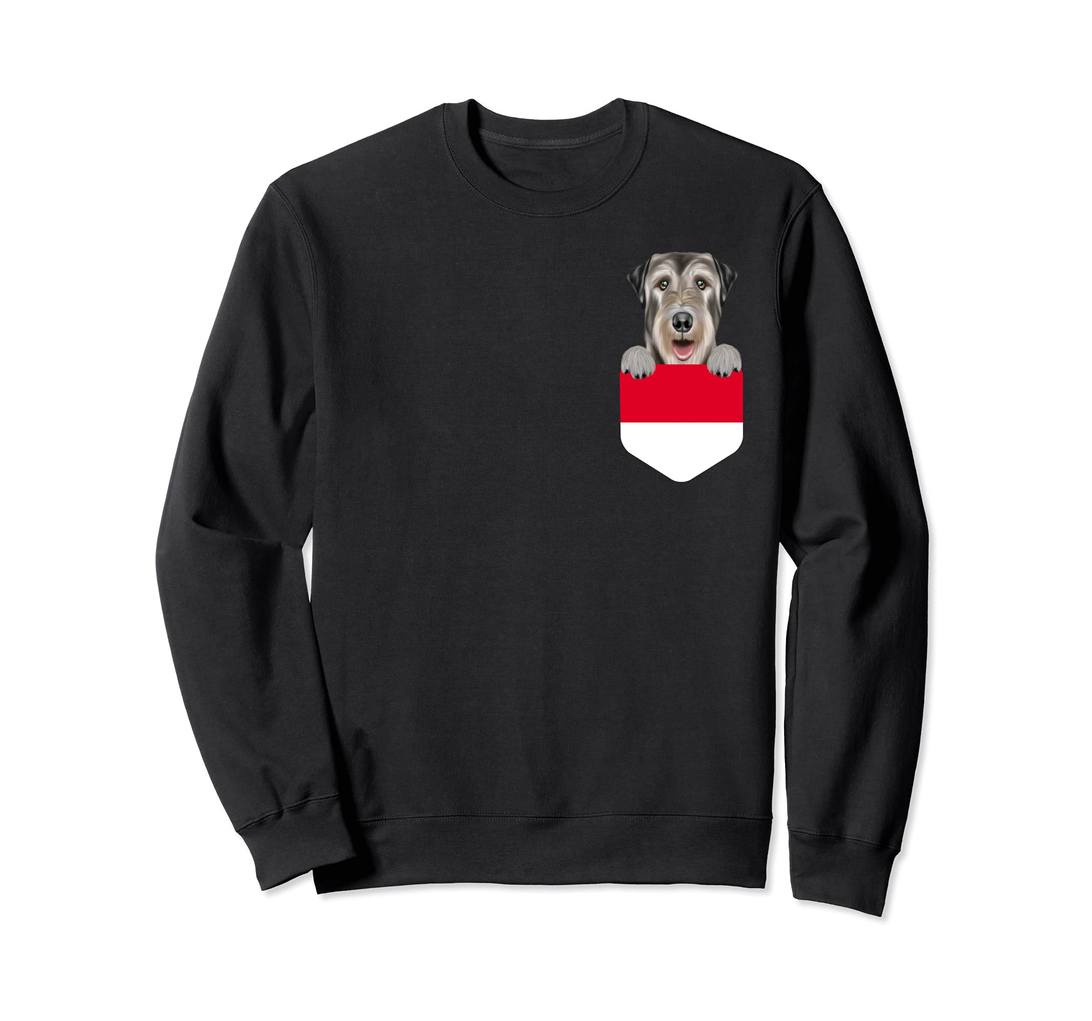 Indonesia Flag Irish Wolfhound Dog In Pocket Sweatshirt