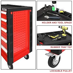 DNA MOTORING 5-Drawer Rolling Tools Chest, Rolling
