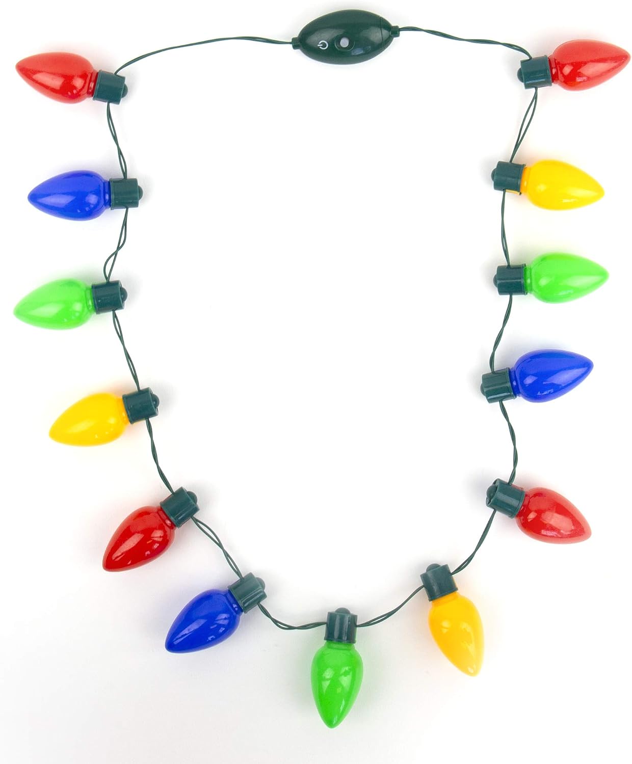 Gift Republic Festive Lights Necklace, Colourful Flashing Christmas Light-Up Necklace