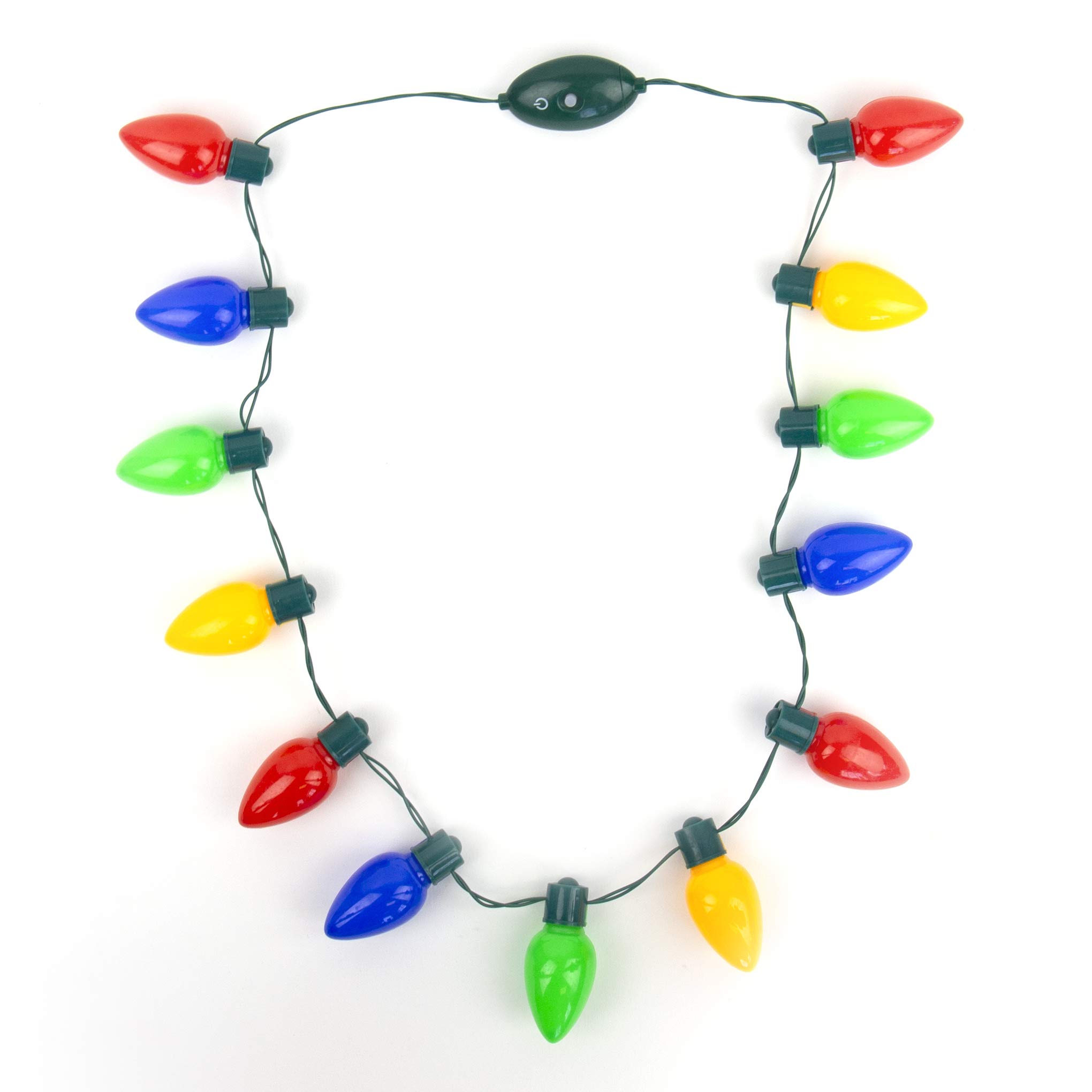 Gift Republic Festive Lights Necklace - Colourful Flashing Christmas Light-Up Necklace, Fun Xmas Party Favour & Secret Santa Gift for Kids and Adults