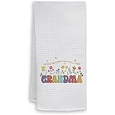 HIWX Grandma Kitchen Towels, I'm Not Retired I'm a Full-Time Grandma Decorative Kitchen Dish Towels, Best Mother's Day Birthday Gifts for Grandmother Hand Towels for Bathroom Decor, 16x24 Inches