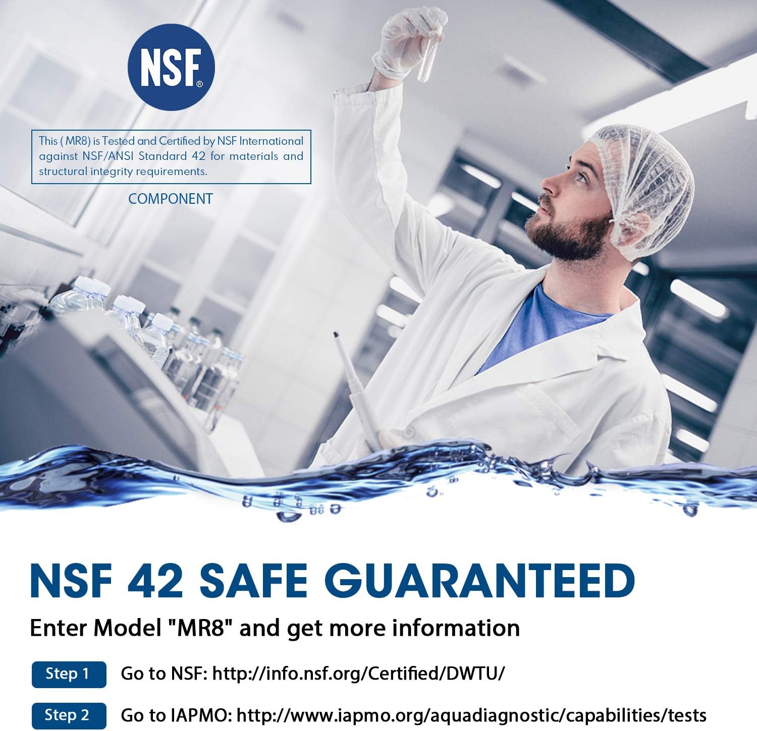 MARRIOTTO Water Filters for GE Refrigerators, Smart Water Filters for Refrigerators NSF 42 Certified Cartridges Compatible with MWF, MWFA, MWFP, GWF, GWFA, 46-9991, HDX FMG-1, WFC1201, 3 Packs: Home Improvement