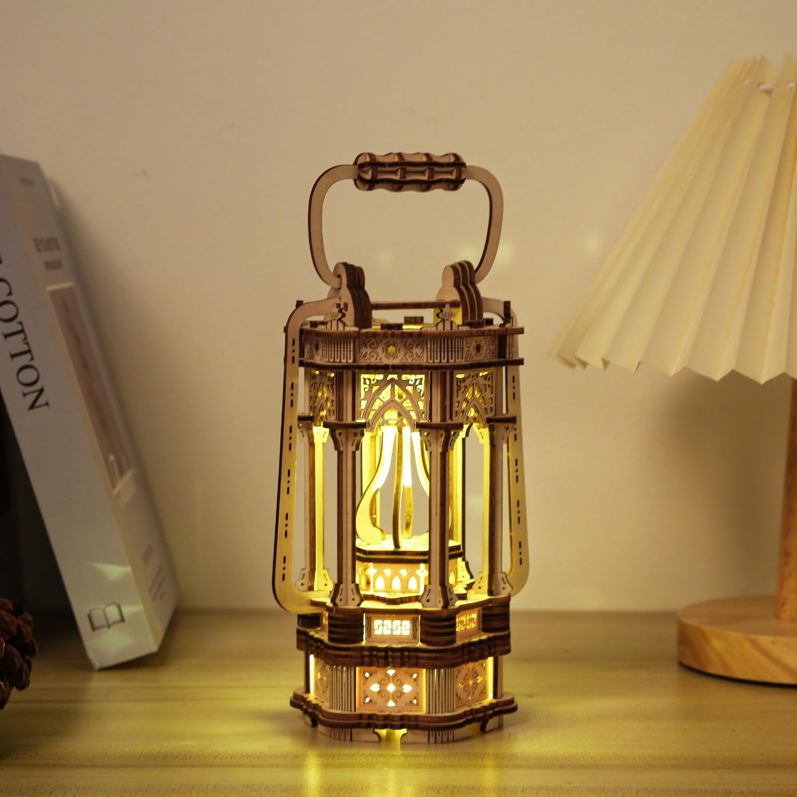 Cuteefun 3D Wooden Puzzle for Adults, Wooden Model Kits for Teens, Unique Handicraft Kits, Exercise Imagination and Hands-on Skills, Ideal for Birthday Christmas, Lamp — image 1