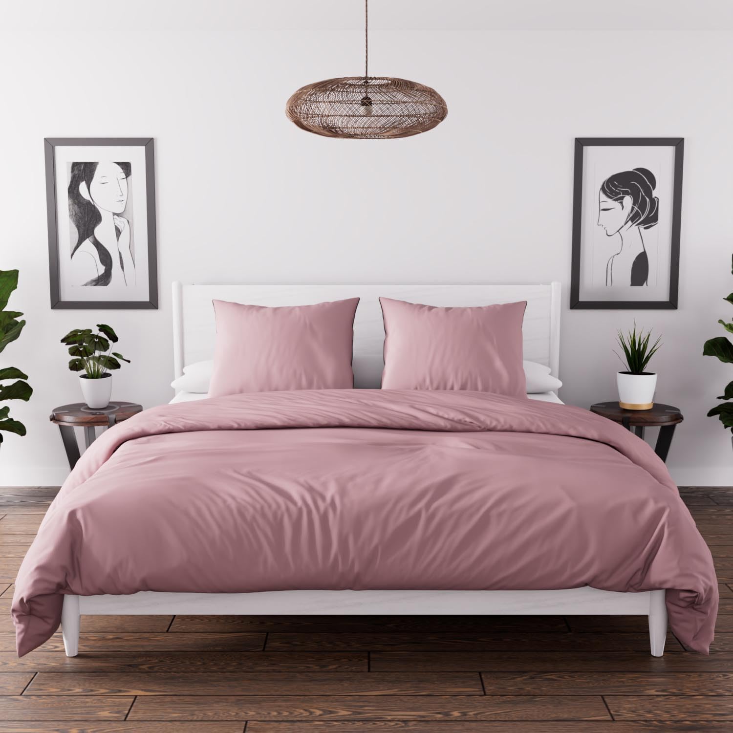 Timeless Bohemian bed linen, pink, 220 x 240 cm