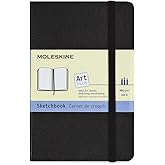Moleskine Art Sketchbook, Hard Cover, Pocket (3.5" x 5.5") Plain/Blank, Black, 80 Pages