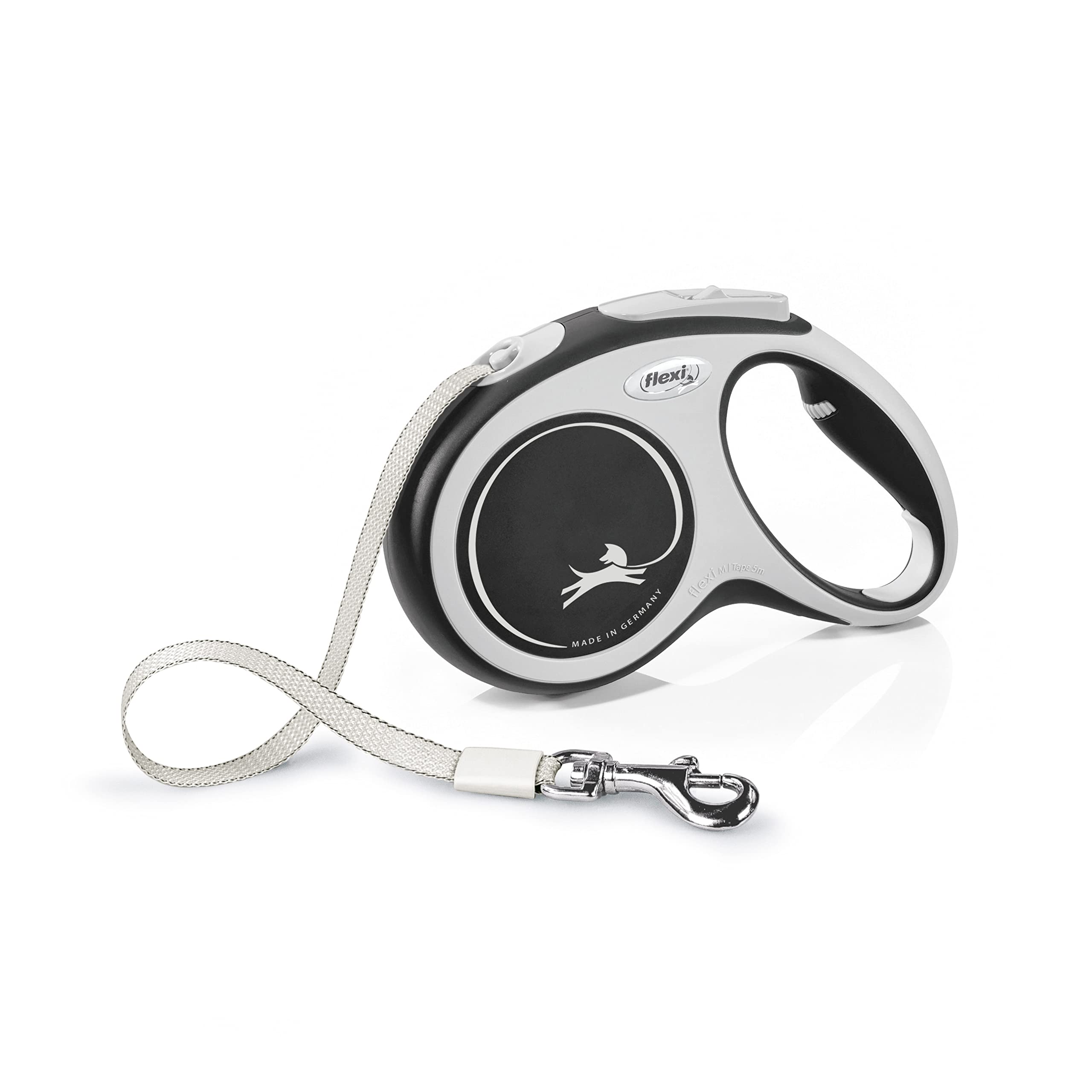 flexi Comfort M Tape 5 m black, retractable leash for dogs up to 25 kg