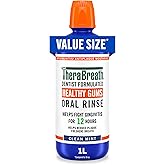 TheraBreath Healthy Gums Oral Rinse, Antigingivitis, Clean Mint Flavor, Dentist Formulated to Help Prevent Gingivitis and Support Gum Health, Alcohol Free, 1 Liter