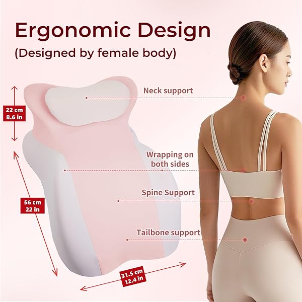 MEMORY FOAM ERGONOMIC WEDGE PRONE PILLOW, BED PILLOW FOR SITTING UP, BACK, NECK, AND LEG PAIN RELIEF, ANTI SNORING, IDEAL FOR MASSAGE, READING, SLEEPING, WITH REMOVABLE WASHABLE COVER (PINK)