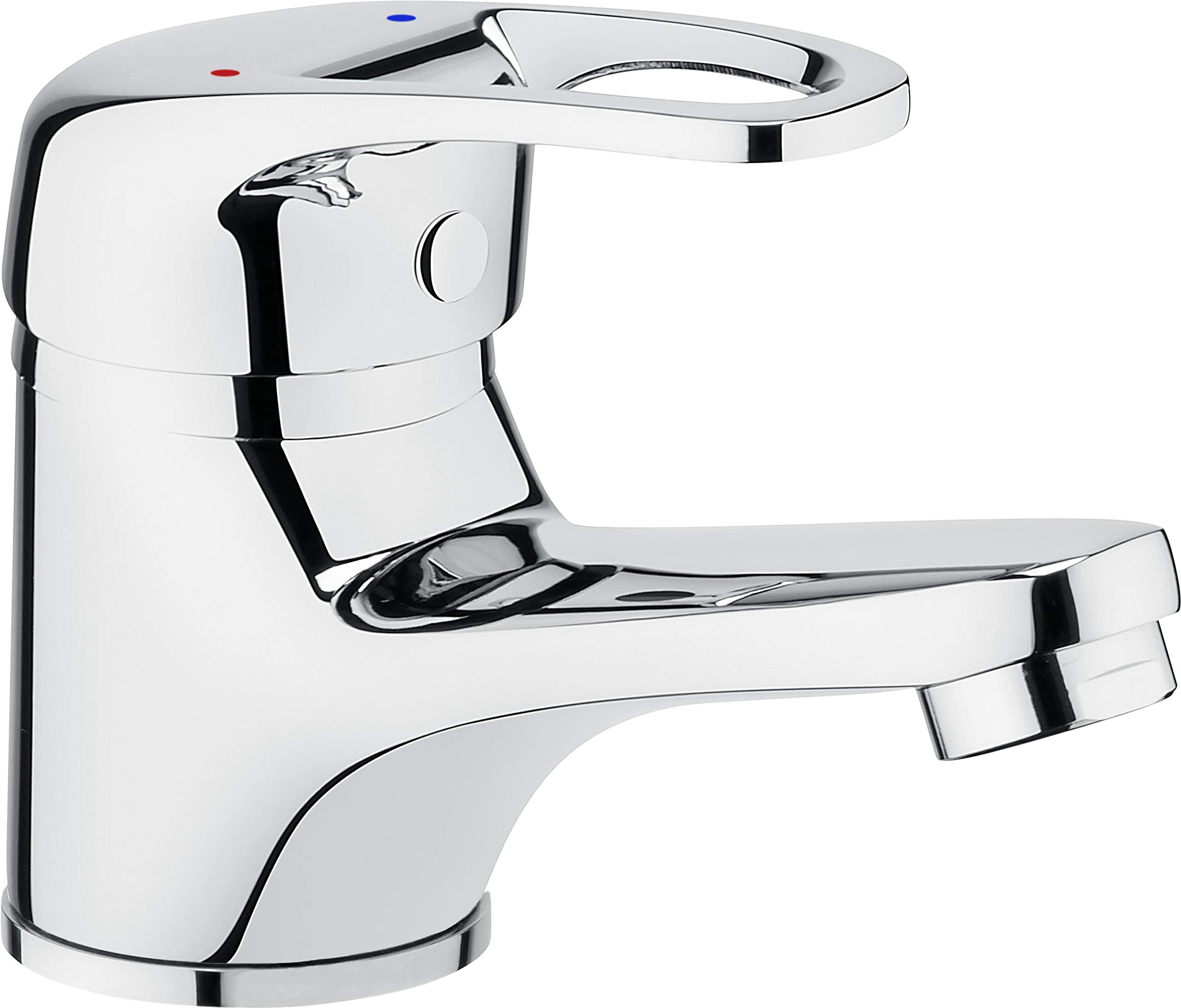Cornat TAV1 Tavira Single-Lever Mixer Tap - High Quality Brass Body - Chrome-Plated - with Pull Drain Fitting/High Pressure Tap/Tap for Bathroom/Sink Tap