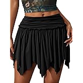 Milumia Women's Y2K Asymmetrical A Line Short Skirt Party Club Ruched Mini Skirt