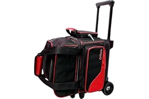Pyramid Path Pro Deluxe Single Roller Bowling Bag With Separate Shoe Compartment (Up To US Mens Size 11), 2 Large Accessory Pockets, Padded Foam Ball Insert, Lifting Handles and Locking Square Handle