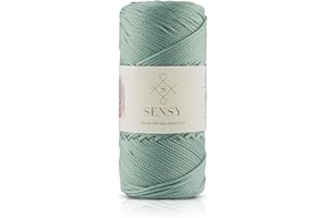 S SENSY Sensy Premium 1.5mm 164 Yards Polyester Rope 100% Polypropylene Cord Macrame Cord 1.5mm Crochet Bag Cord Macrame Rope Crochet Thread Gift for Knitter (Sage)