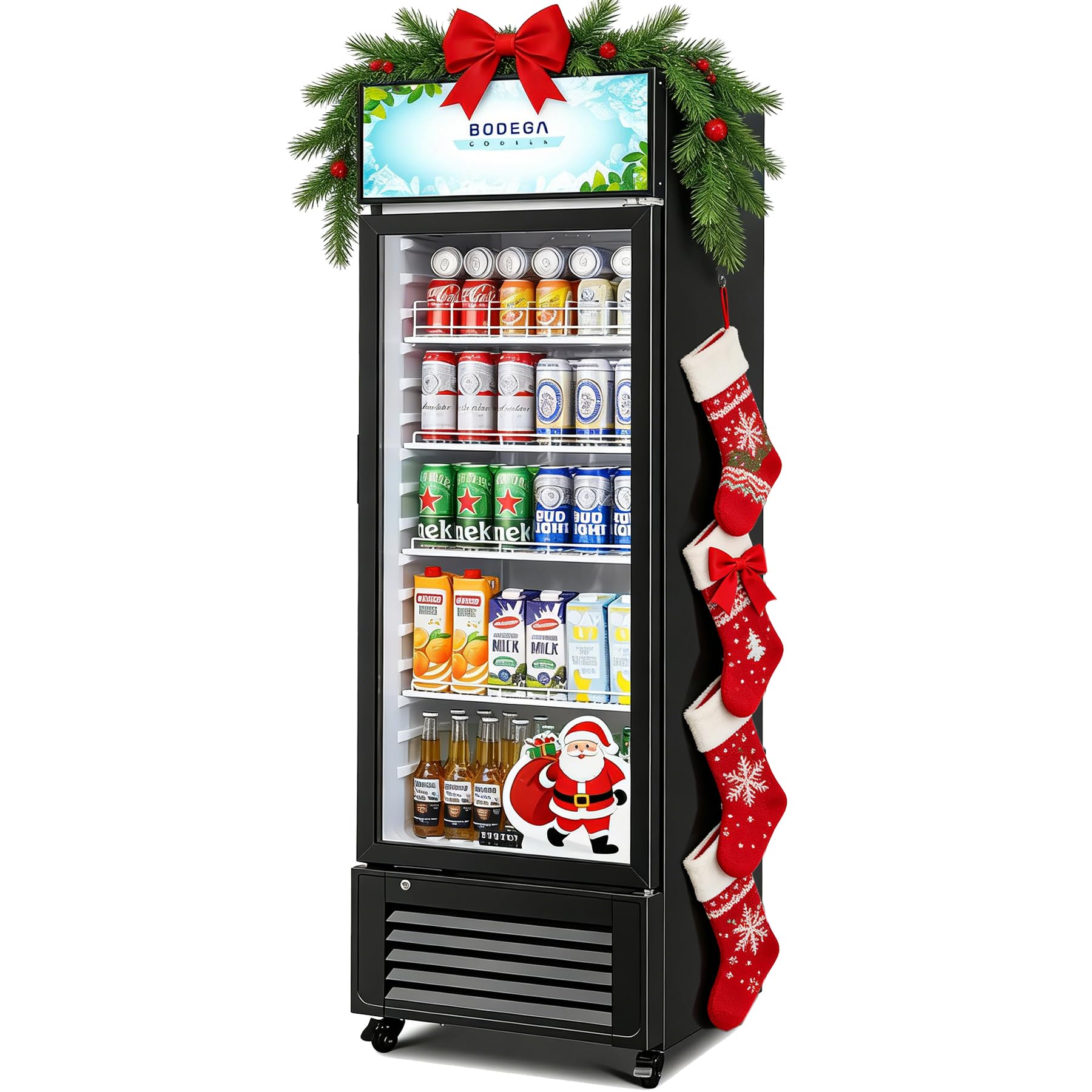 Photo 1 of ***MINOR DAMAGE*** BODEGACOOLER Commercial Beverage Refrigerator, 240 Cans & 160 Bottles, Display Refrigerator For Beer,Soda, Merchandiser Refrigerator with Soft LED Light For Kitchen, Office, Garage, Gym,Man cave,Shop