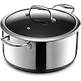 HexClad Hybrid Nonstick 8-Quart Stockpot with Tempered Glass Lid, Stay-Cool Handles, Dishwasher-Friendly, Oven-Safe Up to 900°F, Induction-Ready, Compatible with All Cooktops