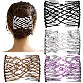 Ruihfas 4Pcs Magic Beading Hair Comb Double Clips Easy Stretch Combs Hair Styling Accessories for Women Girls Hair Beauty