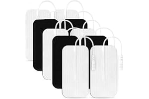 MOLUFEIBE 10PCS TENS Unit Replacement Pads 2x4, Reusable Electrodes for Muscle Stimulator Machine, Compatible with AUVON TENS, TENS 7000, Etekcity Tens Unit