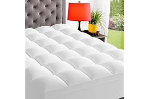 ELEMUSE Queen Mattress Topper, Extra Thick Pillow Top Mattress Pad Cover | Plush soft breathable bed topper for back pain rel