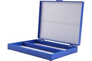 Luejnbogty Royal Blue Plastic Hold 100 Microslide Slide Microscope Box