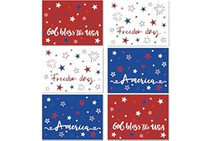 OBUSATT Memorial Day Placemat Set of 6 Patriotic Freedom Stars Place Mats 4th of July Veterans Day Plastic Table Mats Independence Day Place Mats Holiday Table Placemats for Indoor Outdoor Party Dining Table