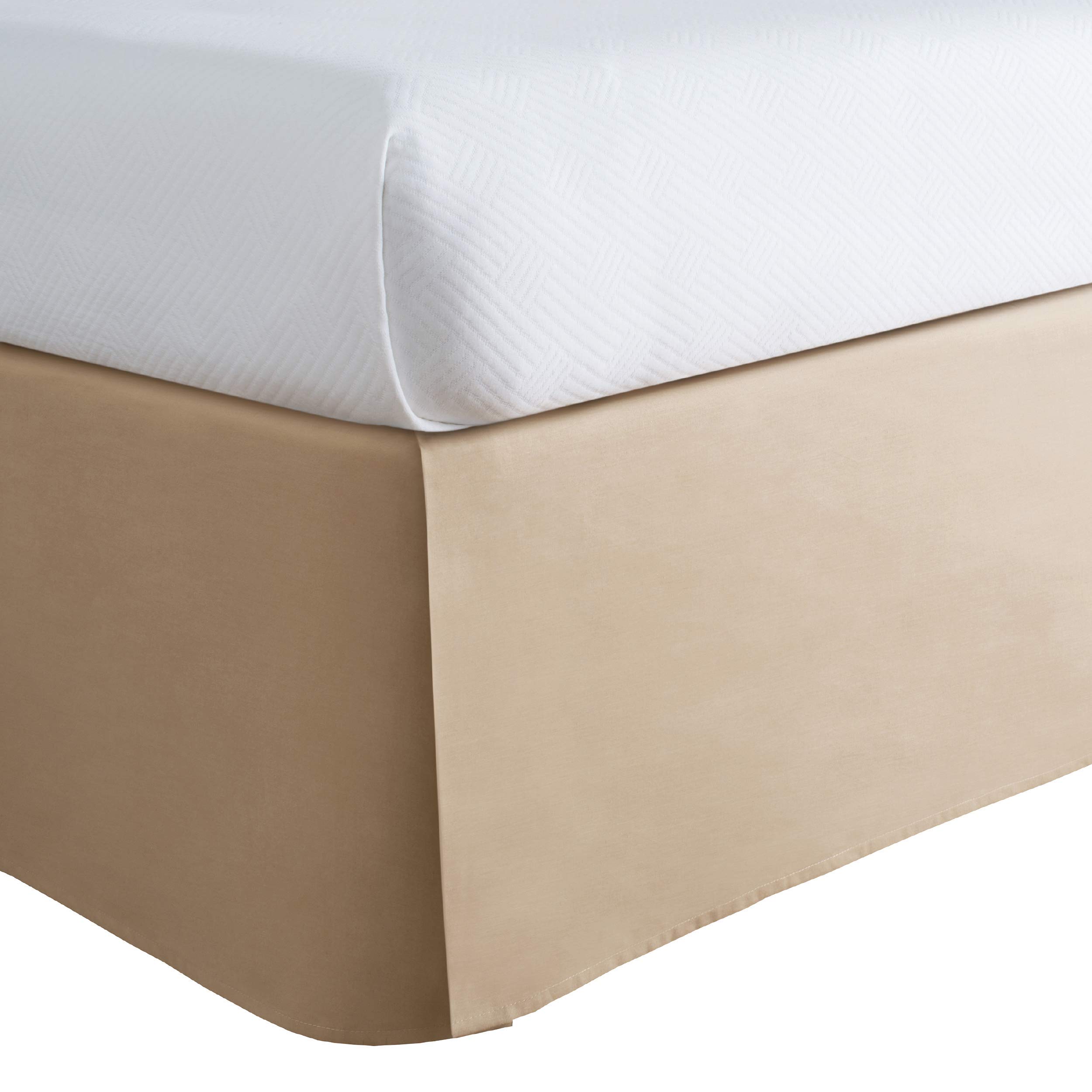 Today’s Home Classic Tailored Bed Skirt Dust Ruffle, Cotton Blend Design, 14" Drop Length, Twin, Mocha