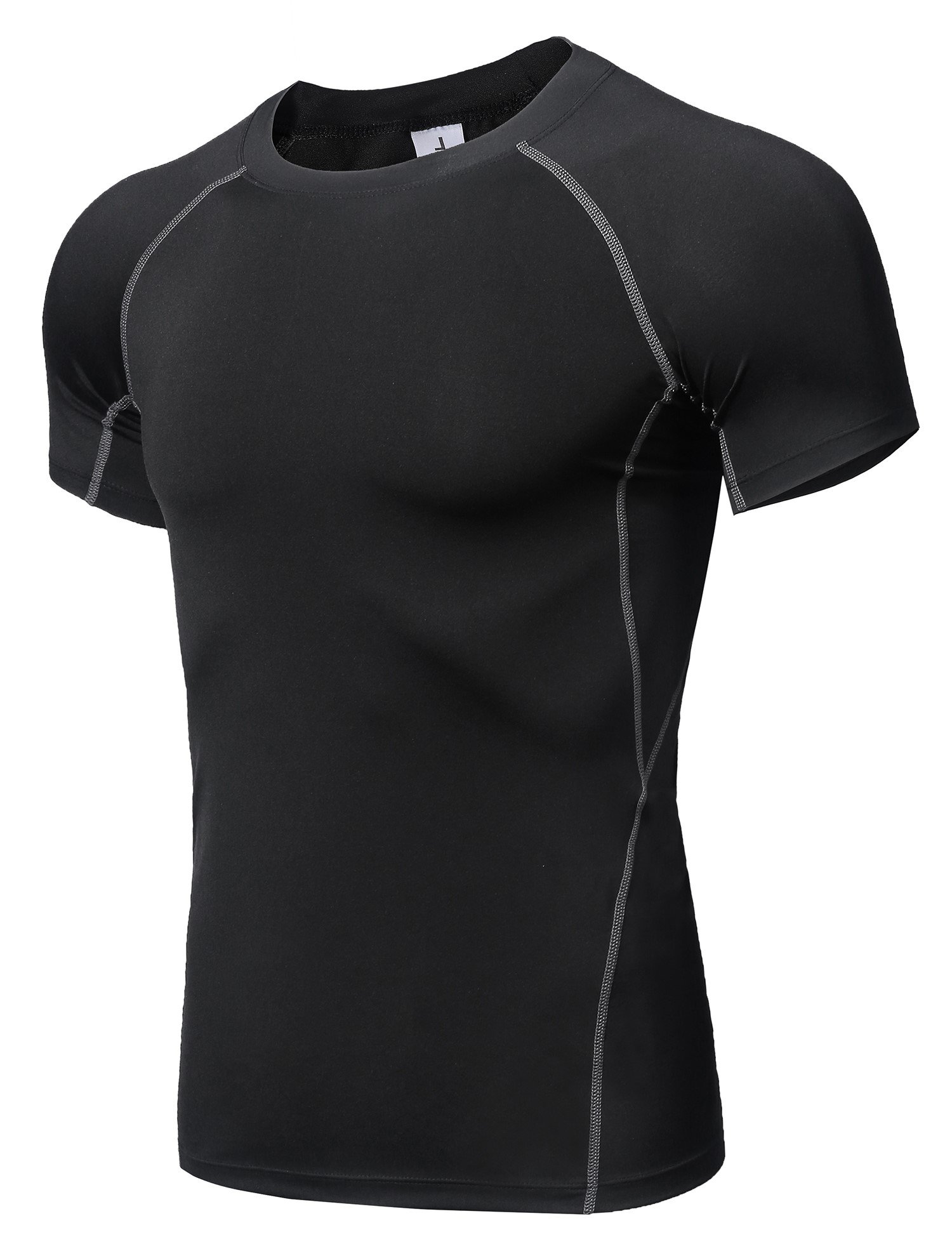 GXKPX Men\'s Quick Dry Sport Running Fitness Compression Base Layer Tshirts (BG, XXL)