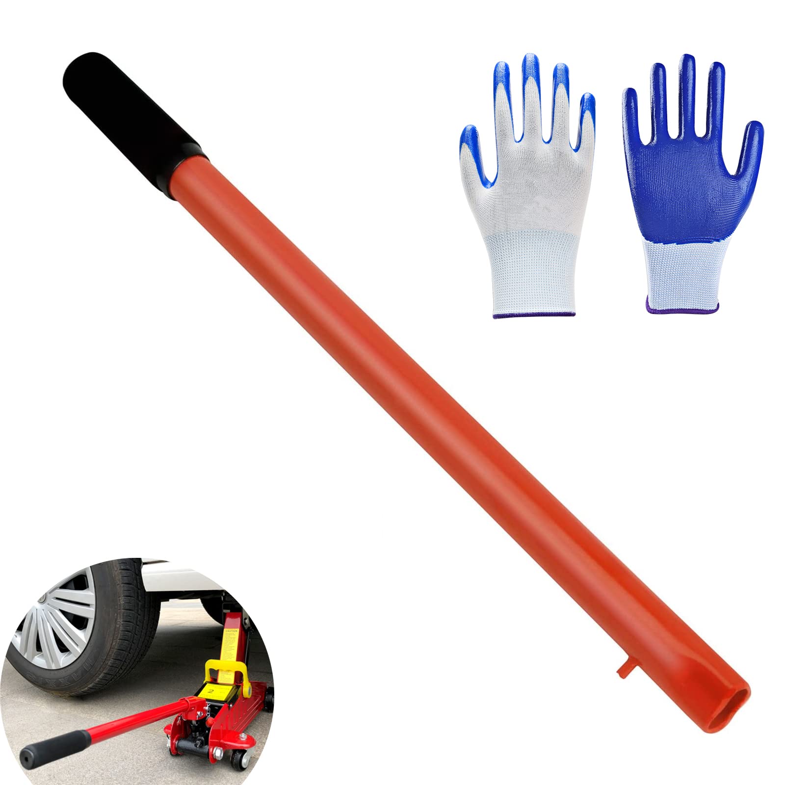 Photo 1 of 2 Ton Floor Jack Handle Replacement, Horizontal Hydraulic Jack Handle for Car Jack Pole Lever Handle Replacement Accessories Red