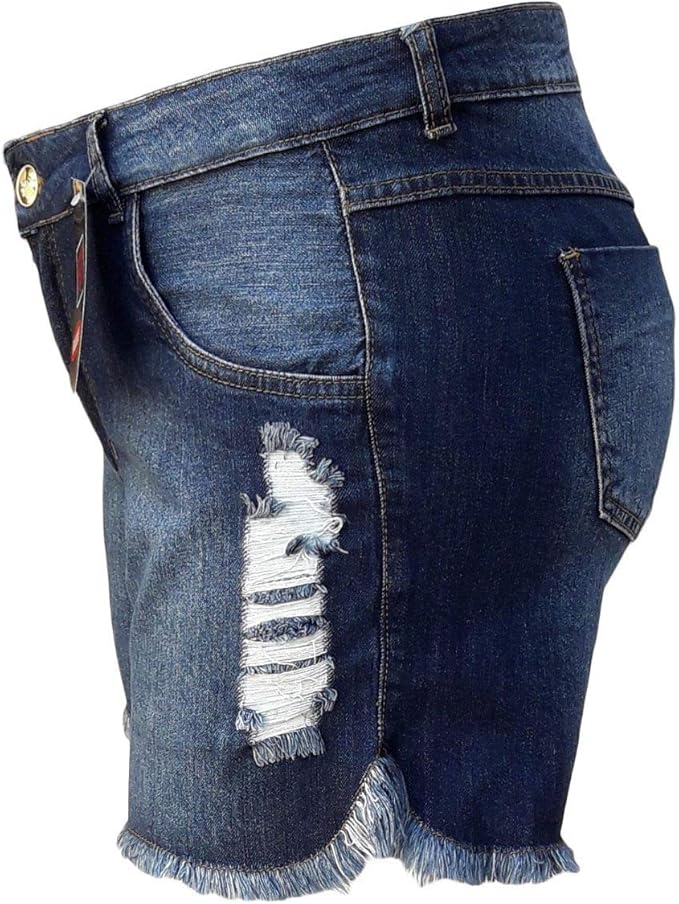 short jeans rasgado plus size