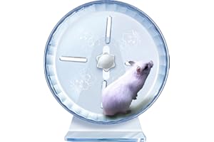 lazYYzal Silent Hamster Wheel, Super-Silent Hamster Exercise Wheels Accessories, Quiet Running Wheels, Adjustable Stand for Hamsters Mice Or Other Small Animals (Ф 7 inch,Transparent)
