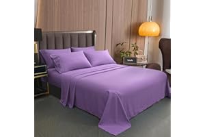 LONAVA Twin XL Size Sheet Set - 4-Piece, Hotel Luxury Wrinkle-Free Microfiber, Oeko-TEX Certified, Breathable & Elastic, 16-Inch Deep Pockets, Violet