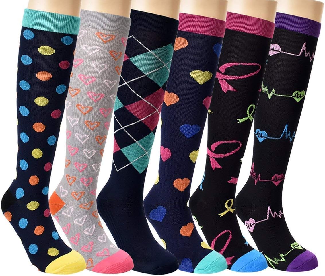 Compression Socks Women Men 20-30mmHg Knee High Compression Stockings