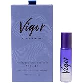 RawChemistry Vigor Pheromone Infused Cologne for Men Roll-On, 10ml | Premium Men's Roll-On Cologne, Citrus, Fresh Spice, Vetiver &amp; Leather, Long-Lasting Fragrance, Made in USA