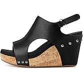PARTY Womens Wedge Sandals With Strap for Dressy Ladies Sandals Casual 3 Inch Wedge