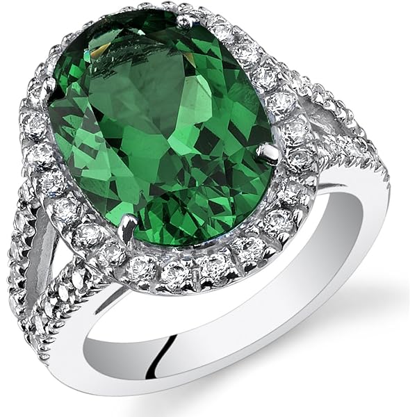 Sterling Silver Simulated Emerald Heart Ring - Solid 925 Silver Love Band, Size 13 - View #7