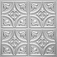From Plain To Beautiful In Hours 148 Tiny Tulips PVC 2' x 2' Glue-up Ceiling Tile (Covers / 300 sq.ft), Silver, 75 Piece