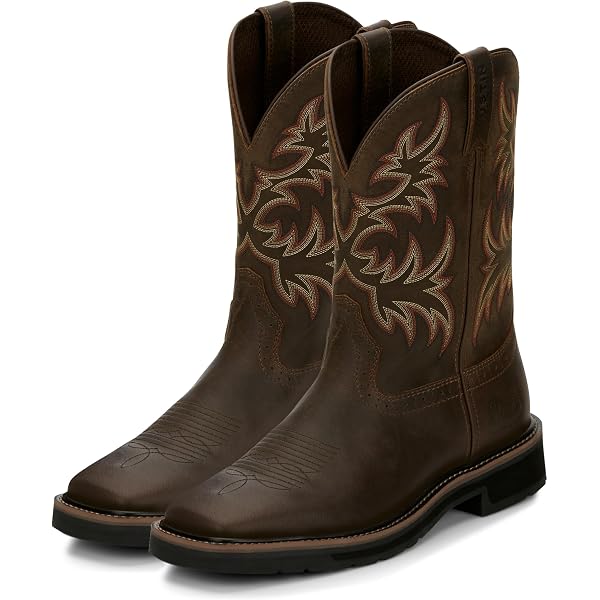 Justin Soft Toe Leather Boots Style Number 4740 Mens Size 12 EEE Wide Work Justin Boots Men main image 4