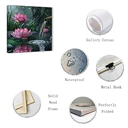 ZXHYWYM Zen Canvas Wall Art Lotus Flower Picture