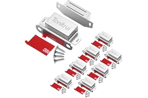 Tonitrui Cabinet Door Magnet, Flat Bottom Cabinet Magnetic Catch with Adhesive, 35lb Magnetic Cabinet Door Drawer Latch (Sliver, 8Pack)