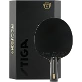 STIGA Pro Carbon + Table Tennis Bat for Advanced Offensive Competitive Players - ITTF Approved, Touch Carbon Technology - Enhanced Speed, Control and Comfort &ndash; Black/Red