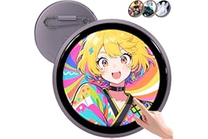 GAGUUSU IPS Screen Cute Pins Electronic Funny Pins Can Transfer Photos GIF Animations & Video, Touchscreen Cool Button Badge 18+ hours for Backpackbags, Hoodies, Hats, Coats, Jackets, Kawaii Accessories