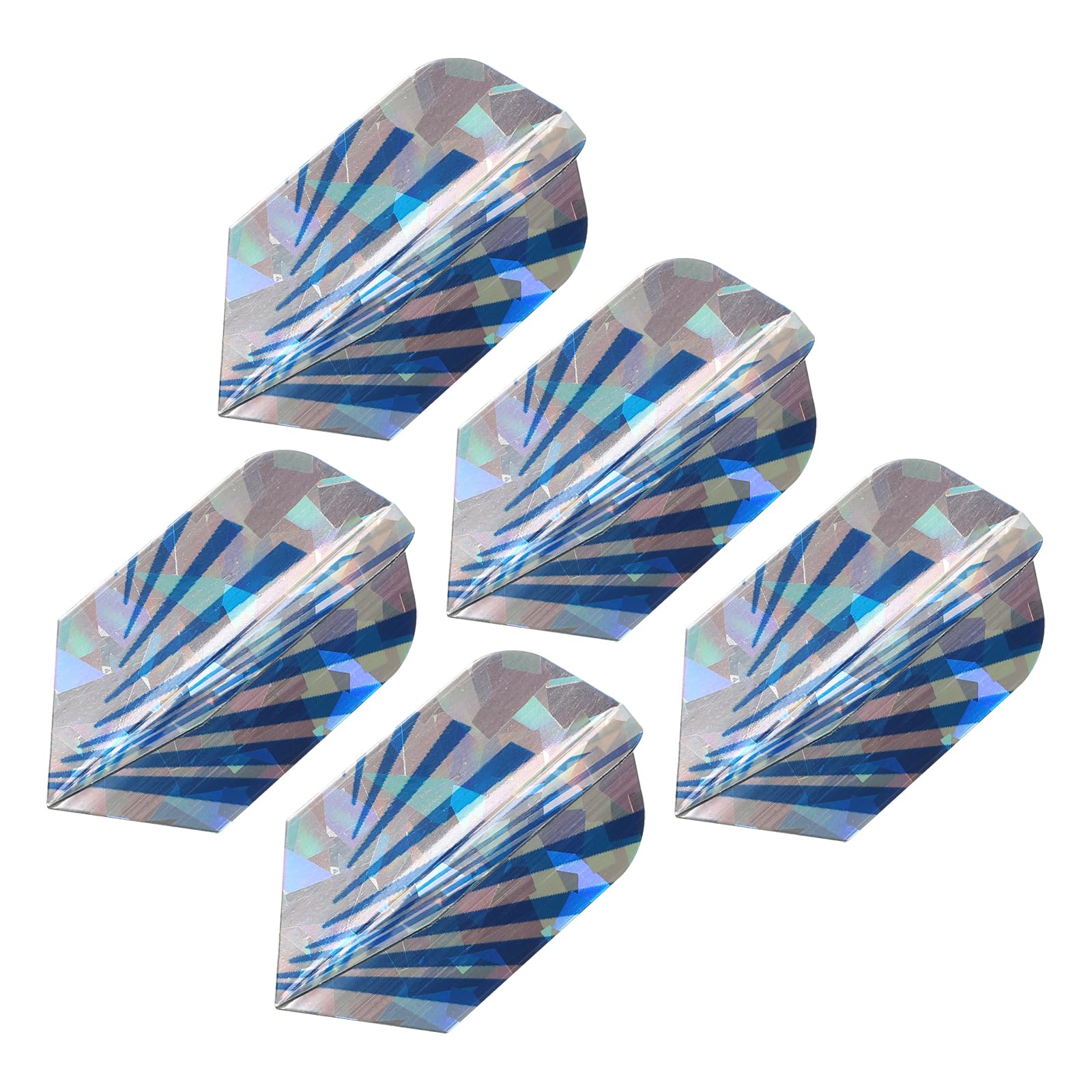 PATIKIL Slim Dart Flights, 5 Pack PET Unique Design Dart Accessories for Steel Tip Dart and Soft Tip Darts, Blue Silver Tone
