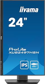 iiyama -B1 24" Full HD 100Hz IPS LED Monitor USB-C RJ45 Black view 2