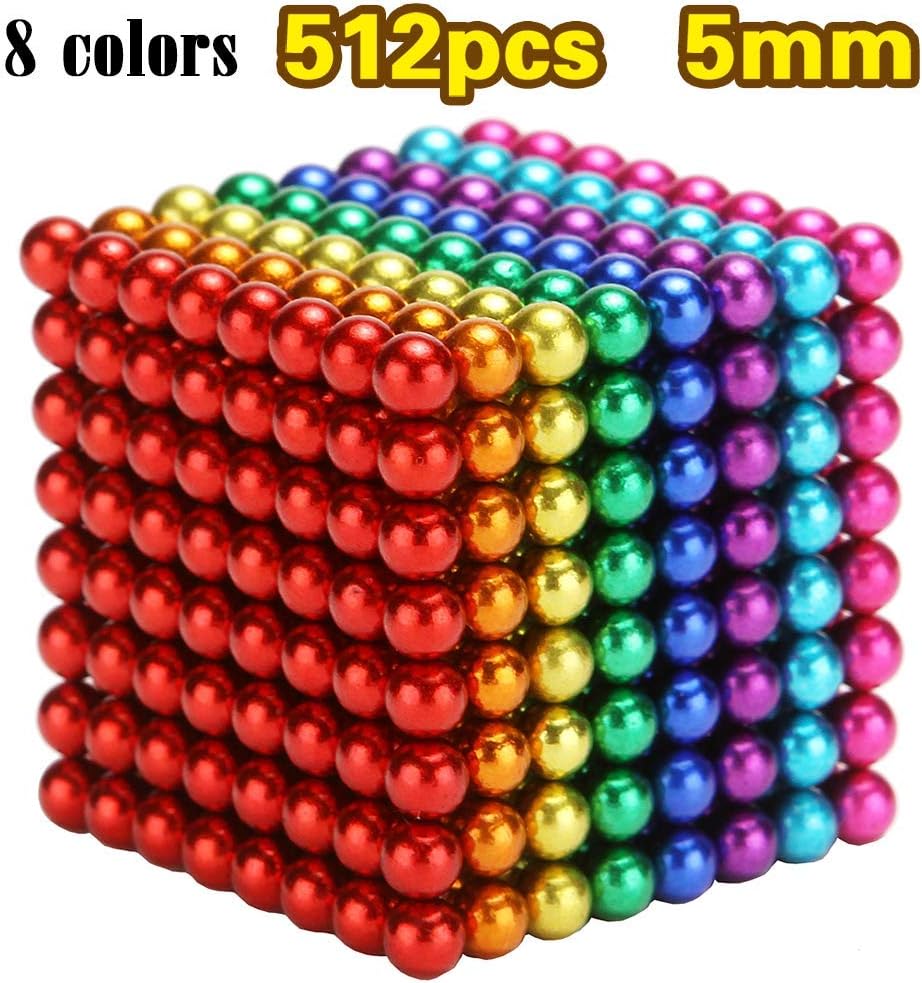 Sea Plan 5MM Magnets Sculpture Building Blocks Toys for Sculpture Stress Relief Magnet Intelligence Development - Office Toy for Adults (512pcs 8colors)