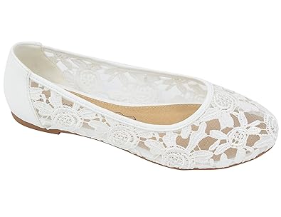 Greatonu Damen Geschlossene Ballerinas Spitze Flache Sandalen